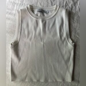 Zara white crop top